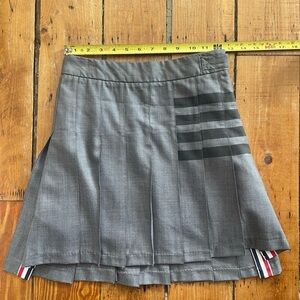 Thom Browne Schoolgirl Pleated Miniskirt with Stripes